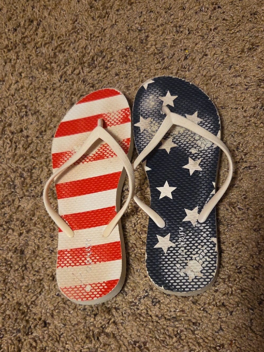 Old Navy Flip Flops - Red Stripes & Navy Stars